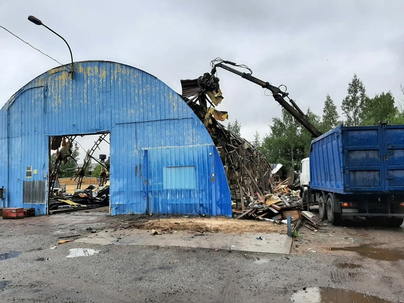 разборка металлического ангара